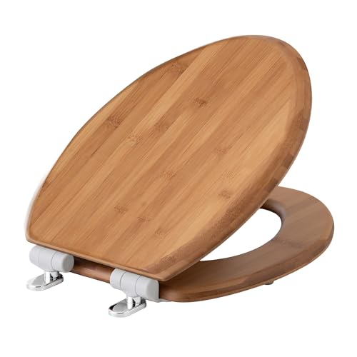 Bamboo Toilet Seat Elongated, Soft Close | Magnetic Quick-Release for Easy Cleaning, Arch-Tite Never Loosens, Adjustable Fit - size: Elongated