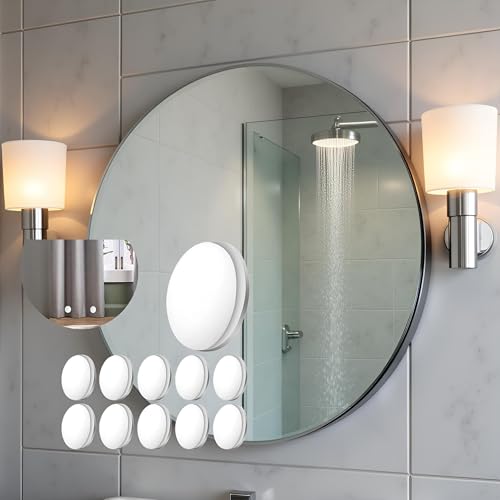GANPUB 4 Pcs Magnetic Shower Curtain Magnets Weights Drapery Weights, Waterproof Heavy Duty Curtain Liners Weights Bottom, Bathroom Curtain Weight Clips, Shower Curtains, Hooks and Liners（White）
