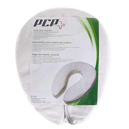PCP Raised Toilet Seat Cushion, 2" High Padded Comfort Support, Universal Fit, Portable with Adjustable Fastening Straps