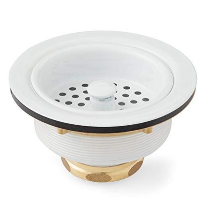 Signature Hardware 446628 4-1/2" Basket Strainer with Tailpiece - color: White
