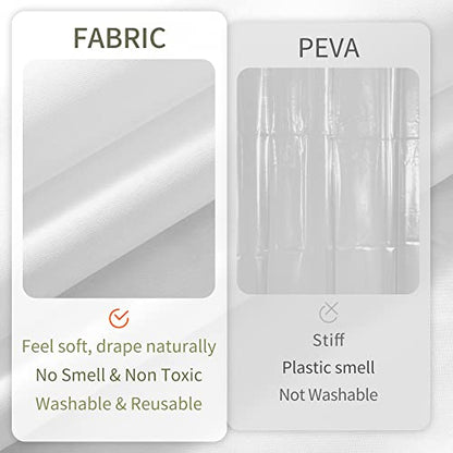 ALYVIA SPRING 72x78 Long Waterproof Fabric Shower Curtain or Liner White | 2 Magnets, Soft Cloth & Hotel Quality, Machine Washable, Light-Weight, Long Size - color: White, size: 72"W x 78"L (Pack of 1)