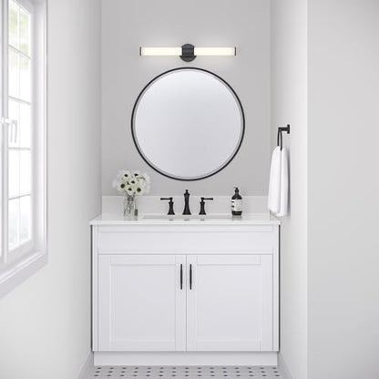 ML Lighting Trumann - 20W 1 LED Bath Vanity-4.7 Inches Tall and 24 Inches Wide-Matte Black Finish - color: Matte Black, size: 24-Inch