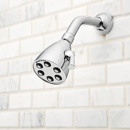 Speakman, Satin S-2252-AB-E2 Signature Brass Icon Anystream Adjustable Shower Head, 2.0 GPM - color: Polished Chrome, size: 2 GPM, style: Transitional