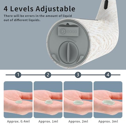 Automatic Liquid Soap Dispenser, 4-Level,13.5oz Touchless | Plastic,400ml Electric Battery Operated Hand & Dish Countertop Soap Dispensers with Sensor for Bathroom,Kitchen Sink - color: White Grain, style: Battery