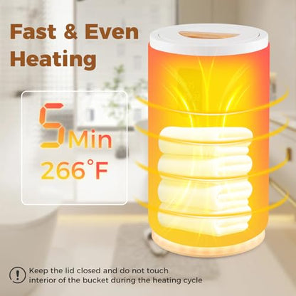 COSTWAY 20L Towel Warmer Bucket, Blanket Warmer with RGB Light, 30/60/90 Min, 0.5-24H Adjustable Delay Timer, Updated Towel Heater for Spa, Fits up to Two 45” x 70” Oversized Towels, Bathrobes