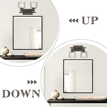 zeyu 2-Light Bathroom Vanity Light, Farmhouse Wall Sconce Lighting with Clear Hammered Glass, Oil Rubbed Bronze Finish, ZJF63B-2W ORB - color: Oil Rubbed Bronze|Hammered Glass, size: 2-Light