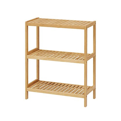 Bamboo Bathroom Shelf, Multifunctional Storage Shelf, 3-Tier - size: 3-Tier