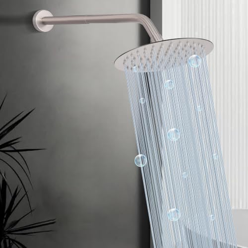 Shower Head Extension Arm, Shower Extender Water Outlet- Lowers Existing, Shower Pipe Extension for Bathroom, Made of Solid Metal Stainless Steel(8 Inch, Brushed Nickel) - color: Brushed Nickel, style: 8 Inch