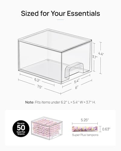 Vtopmart 6 Pack Small Clear Stackable Storage Drawers,Acrylic Bathroom Makeup Organizer,Plastic Storage Bins For Vanity, Undersink, Kitchen Cabinets, Pantry, Home Organization | Bathroom Makeup Organizer, Plastic Bins For Desk, Vanity, Undersink, Kitchen,