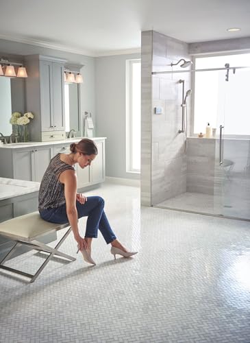 Moen Brushed Nickel Eco-Performance 4-Spray Pattern Handheld Showerhead with 69 Long Hose and 30-Inch Slide Bar, 3669EPBN - color: Brushed Nickel
