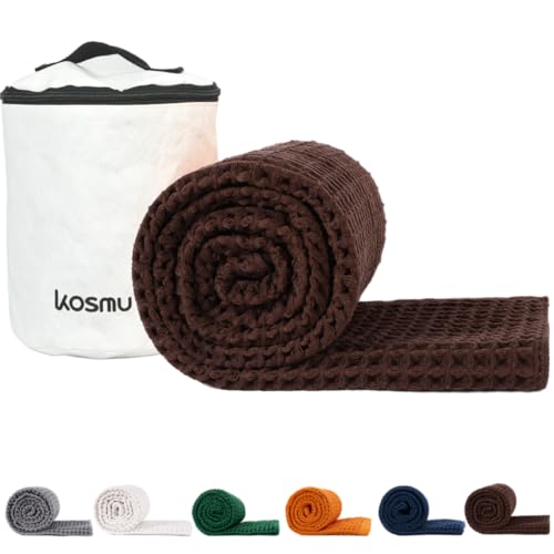 Luxury Organic Japanese Cotton Waffle Bath Towel | Thick, Absorbent, Quick Dry Bathroom Towels for Shower, Sauna, Onsen| Hotel & Spa Quality, Gift-Ready (Dark Cocoa, Bath Sheet, 67" x 34") - color: Dark Cocoa, style: Bath Sheet