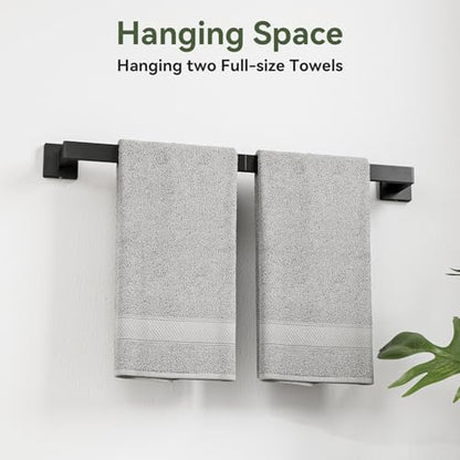 10-Pieces Matte Black Bathroom Accessories, 24 Inch Bathroom Hardware Set | SUS304 Stainless Steel Bath Towel Bar Set, Towel Racks for Bathroom Wall Mounted - size: 26 Inch (10 Pieces)