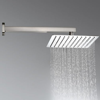 Shower Arm with Flange, 16 Inches Wall Mount Square Straight Extension Arm, Replacement of Fixed Rain Shower Head Pipe, Brushed Nickel - color: Brushed Nickel