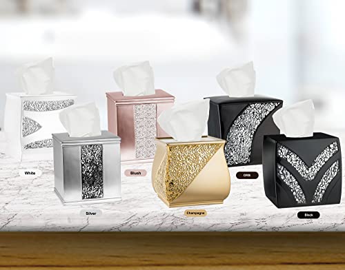 Popular Bath Sinatra Modern Bath Tissue Box Modern Classic Contemporary Decorative Beautiful Designs Bathroom Decor for Home Luxury Bath, White - size: Tissue Box