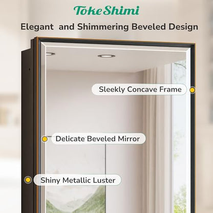 TokeShimi 24 x 30 Recessed Medicine Cabinet, Oil Rubbed Bronze Bathroom Medicine Cabinet with Mirror, Stepless Adjustable Shelves, Beveled Aluminum Frame, DTC Hinge - color: Oil Rubbed Bronze, size: 24x30 IN