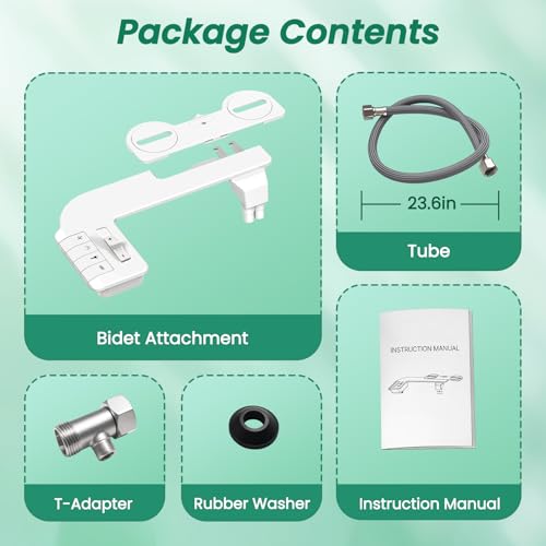 Bidet Attachment for Toilet,Self Cleaning Slim Bidets for Toilets,Non-Electric Dual Nozzle for Frontal & Rear Wash,White - color: A3-Bidet Attachment