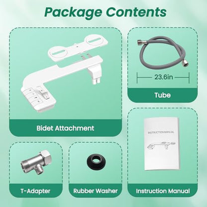 Bidet Attachment for Toilet,Self Cleaning Slim Bidets for Toilets,Non-Electric Dual Nozzle for Frontal & Rear Wash,White - color: A3-Bidet Attachment
