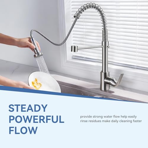 Kitchen Faucet Head Replacement with 2 Modes, Pull Down Spray Head for Kitchen Faucet, Kitchen Sink Sprayer Replacement Compatible with Moen, American Standard, Kohler Faucets - color: Brushed-2