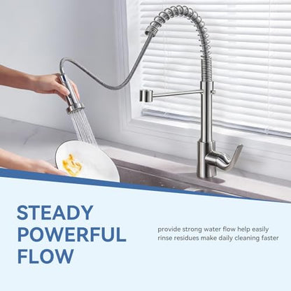 Kitchen Faucet Head Replacement with 2 Modes, Pull Down Spray Head for Kitchen Faucet, Kitchen Sink Sprayer Replacement Compatible with Moen, American Standard, Kohler Faucets - color: Brushed-2