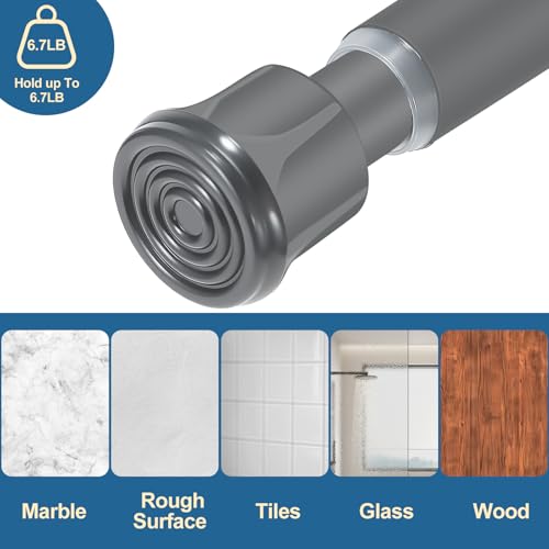 Cupboard Bars Spring Tension Rod, Adjustable 16-28 Inches, No Drilling Small Tension Shower Curtain Rod Ideal for Small Windows, Lockers, Kitchen，Wardrobes 2PC-13TD16-28GRx2 - color: Silver grey, size: 16"-28" 2pcs