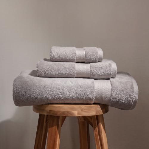 Fabdreams 100% Organic Cotton Bath Towel Set of 3 700 GSM Hotel Premium Plush Absorbent Soft Durable Skin-Friendly Spa Quality Bathroom Comfort with 1 Bath 1 Hand Towels and 1 Wash Cloths Dark Gray - color: Dark Gray, size: 3-Piece Towel Set