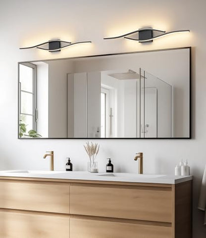 Joossnwell Vanity Light Modern Bathroom Lighting Fixture Over Mirror Black | 31.5 Inch Vanity Light Bar Dimmable 5CCT Vanity Lighting Led Bath Wall Lamp - color: Black, size: 31.5 inch long