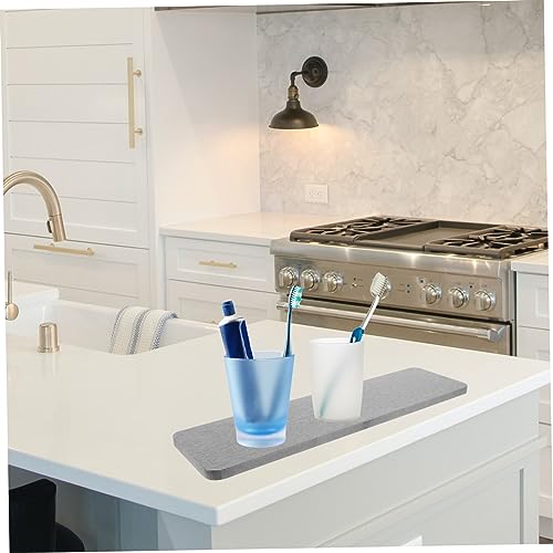 Alipis Diatomite Absorbent Bath Mat 16 x 12 Quick Dry Water-Resistant Kitchen Countertop Coaster for Bathrooms Sinks and Vanities Non-Slip Base