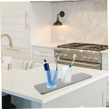 Alipis Diatomite Absorbent Bath Mat 16 x 12 Quick Dry Water-Resistant Kitchen Countertop Coaster for Bathrooms Sinks and Vanities Non-Slip Base
