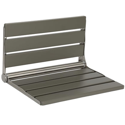 Wall Mount Shower Seat 18" for Adults | Shower Bench Wall Mount for Inside Shower, Fold Down Shower Seat, Shower Seats for Adults - color: Grey & Stainless Steel & Silver