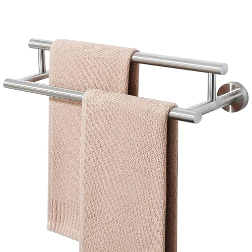 Alise Double Towel Bar,16" Towel Racks for Bathroom Wall Mounted,Nickel | Bathroom Towel Rack SUS304 Stainless Steel Bathroom Towel Holder Quick Drying Hand Towel Holder Towel Bar for Walls - color: Brushed Nickel, size: 16-Inch (2-Bars)