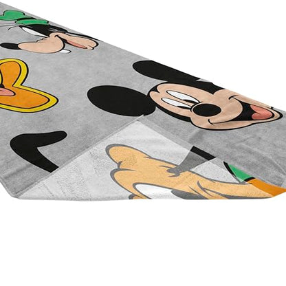 Jay Franco Disney Mickey Mouse & Friends Kids Bath Pool Beach Towel - Super Soft & Absorbent 100% Cotton Towel, Measures 28 x 58 Features, Minnie Mouse, Donald Duck, Goffy & Pluto - color: Gray - Mickey & Minnie