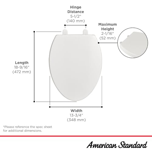 American Standard 5025A65G.020 Telescoping Luxury Slow-Close EverClean Elongated Front Toilet Seat, White