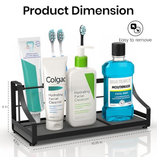 BOTEMY Toothbrush Holder with Instant Drying Stone - Bathroom Counter Organizer, Diatomite Electric Toothbrush Toothpaste Holders, Bathroom Sink Organizers and Storage,Black - size: X-Large