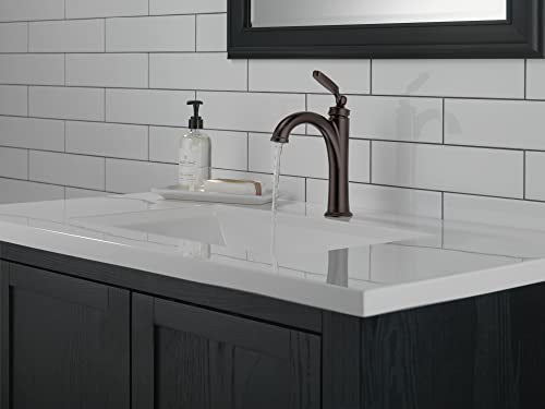 Delta Woodhurst Oil Rubbed Bronze Bathroom Faucet 1 Hole, Single Hole Bathroom Sink Faucet for Vanity, Metal Push-Pop Drain Assembly, Venetian Bronze 532-RBMPU-DST - color: Venetian Bronze