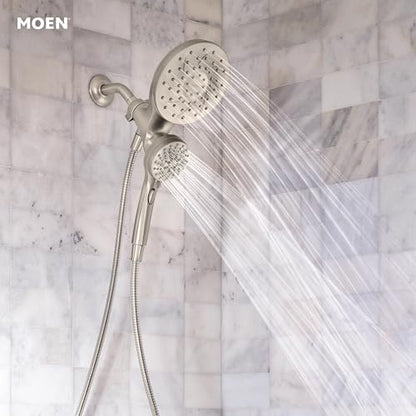 Moen 26009SRN Engage Magnetix 2-in-1 Combo Rain Showerhead with Handheld Spray, Magnetic Docking System, Spot Resist Brushed Nickel, 6-Spray Settings, 2.5 GPM | Handheld Spray, Magnetic Docking System, Spot Resist Brushed Nickel, 6-Spray Settings, 2.5 GPM