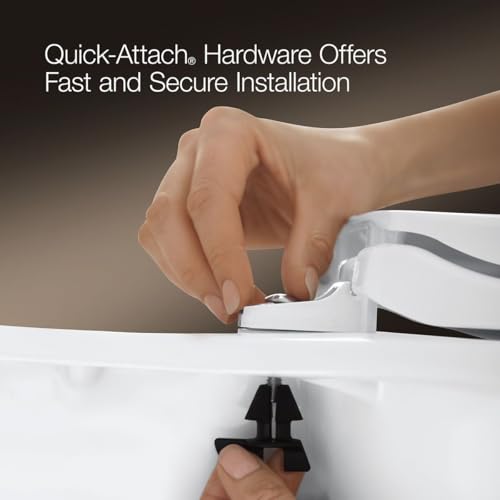 KOHLER 20111-0 Brevia, Slow Close Toilet Seat, Round Toilet Seat, Grip-Tight Bumpers Quick-Attach Hardware, White (Pack of 2) - size: Round (Pack of 2)