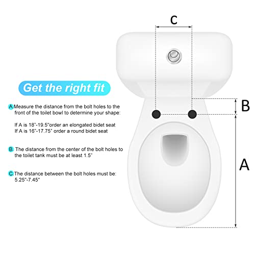 Garvee Non-Electric Bidet Toilet Seat for Round Toilets – Dual Nozzle System, Manual Control, Cold Water Bidet Attachment, Easy to Install, White