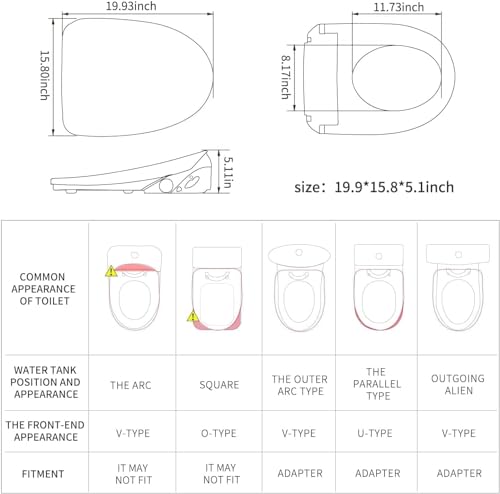 X7 Bidet Toilet Seat, Elongated Bidet Attachment for Toilet Warm Water with Soft Close, Electric Heated Bidet Seat with Water Filtration