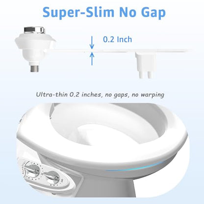 Aünsffer Bidet Toilet Attachment,Non-Electric 3 Wash Modes, Adjustable Water Pressure, Cold Water, White - color: White