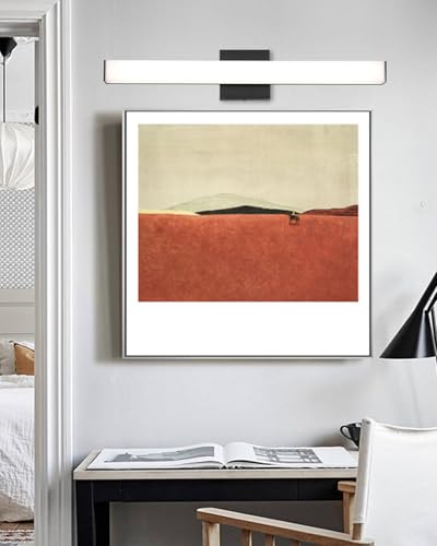 24" LED Square Vanity Light, 14W 4000K Dimmable, Brushed Nickel | Wall Bar Light, Rust & Moisture Resistant, Natural White light, Energy-saving, moisture-proof, Dresser Bathroom over Mirror - color: Matte Black, size: 24inch 4000K Dimmable