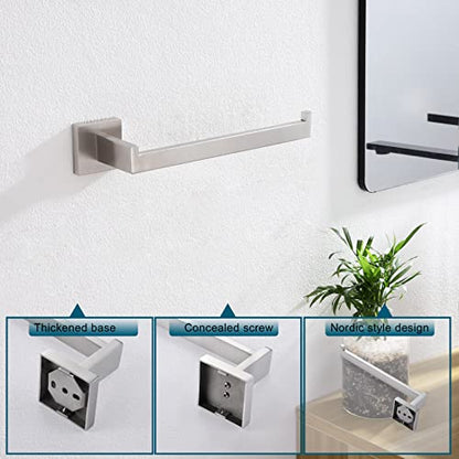 KOKOSIRI Hand Towel Holder Brushed Nickel Towel Bars Stainless Steel Bathroom Hardware Kitchen Paper Towel Holder Wall Mount, B3003BR - color: Brushed Nickel