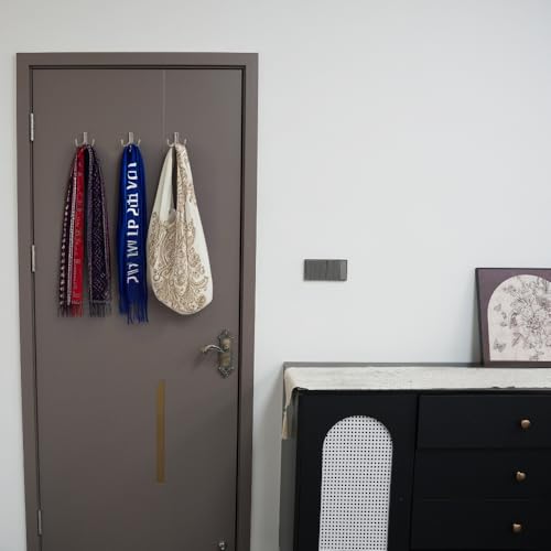 Bathroom Robe Hooks, 4 Pack Heavy Duty Wall Mounted Coat Hooks, Rustproof Metal Towel Hooks for Bathroom, Bedroom, Entryway, Double Prong Wall Hooks with Screws