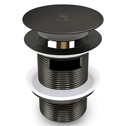 FerdY Pop-up Drain for Freestanding Bathtub, cUPC Certification, Freestanding Bathtub Drain Stopper, Space Grey - color: Space Gray