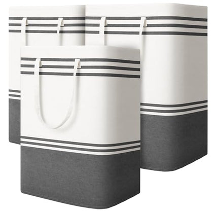 3 Pack Large Laundry Baskets, Laundry Hampers, Freestanding Waterproof Collapsible Clothes Bag with Extended & Reinforced Handles - Clothes Basket for Dorm, Bathroom, Home (125L) - size: 3 x 125L