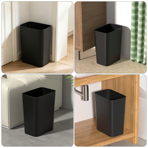Xyskin 3 Gallon Rectangular Wastebasket, Plastic Trash Bin, Pack of 2 | Garbage Can Under Desk, Trash Bins Fits Narrow Space, Slim Space-Saving Deskside Garbage Can for Bathroom, Bedroom, Office
