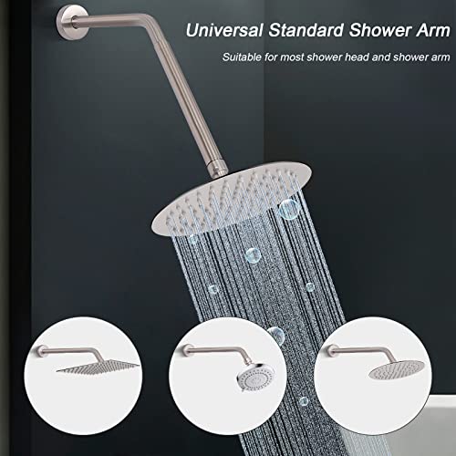 Shower Head Extension Arm, Shower Extender Water Outlet- Lowers Existing, Shower Pipe Extension for Bathroom, Made of Solid Metal Stainless Steel(10 Inch, Brushed Nickel) - color: Brushed Nickel, style: 10 Inch