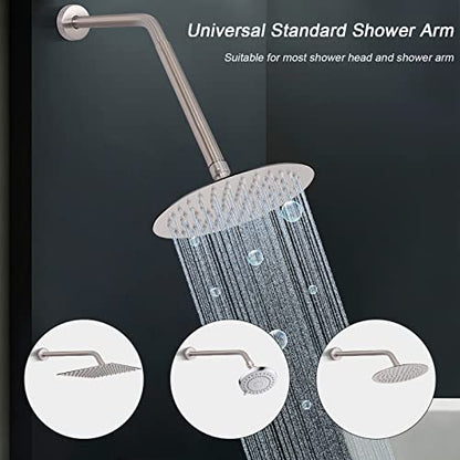 Shower Head Extension Arm, Shower Extender Water Outlet- Lowers Existing, Shower Pipe Extension for Bathroom, Made of Solid Metal Stainless Steel(10 Inch, Brushed Nickel) - color: Brushed Nickel, style: 10 Inch