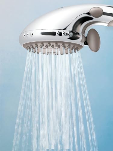 Moen DN8001CH Home Care Multi-Function Handheld Showerhead with Non-Positive Pause Control, Chrome Finish, Wall-Mounted Hand Shower with 7-Foot Hose and Lightweight Soft Grip Handle - size: Pack of 1