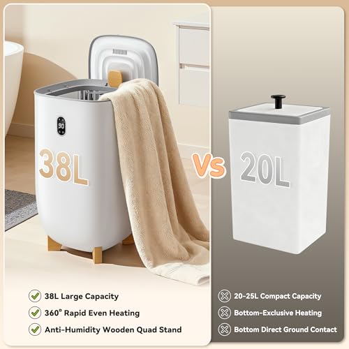 Tehanld Towel Warmer, 38L Towel Warmers for Bathroom Features 2 Heat Settings, Higher Temperatures and Quicker Heating of Towels, Bathrobes and Blankets, Ideal for Home Spa - size: 38L