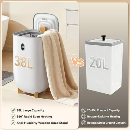 Tehanld Towel Warmer, 38L Towel Warmers for Bathroom Features 2 Heat Settings, Higher Temperatures and Quicker Heating of Towels, Bathrobes and Blankets, Ideal for Home Spa - size: 38L